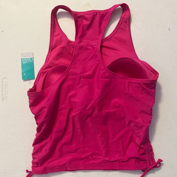 Oasis NWT Sz 1X Athletic Pink Tankini Swimsuit Top - Picture 3 of 5